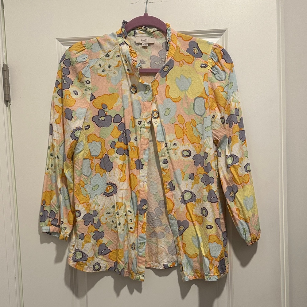LOFT Multicolor Floral Blouse